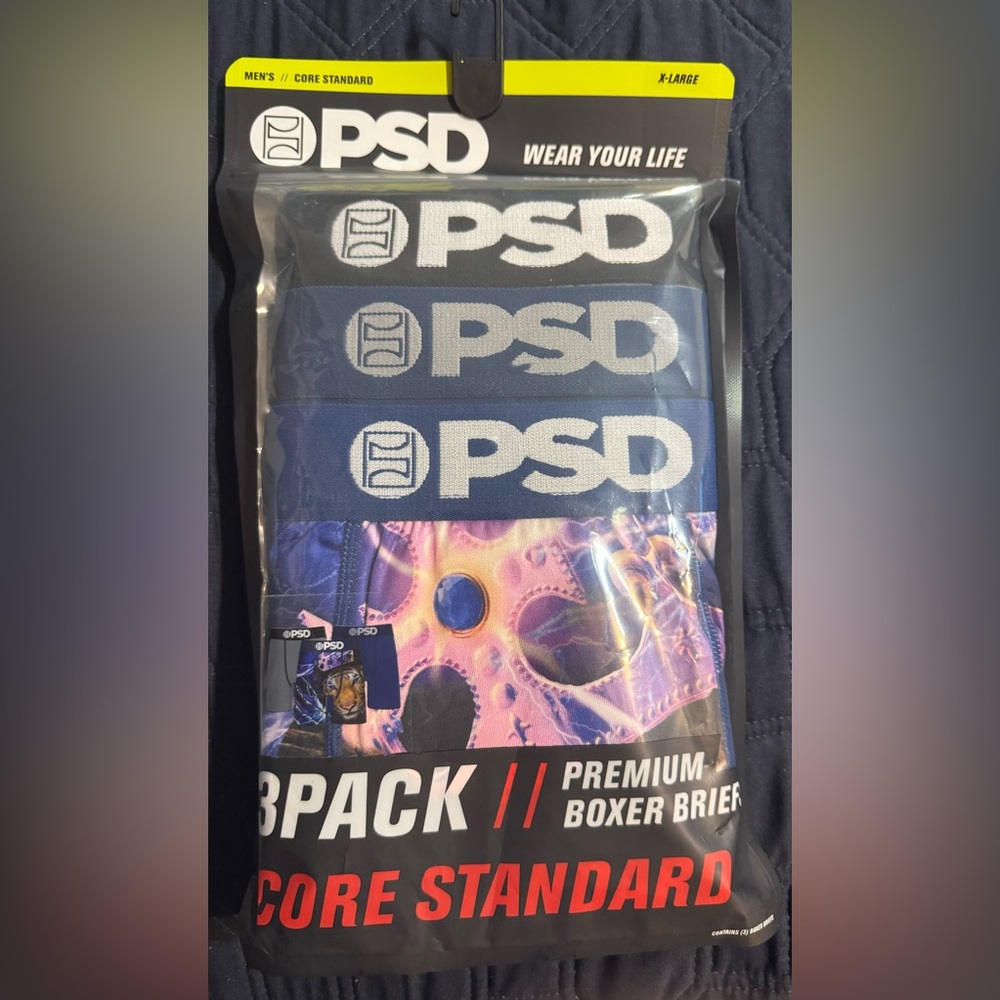 PSD 3 PACK Premium Boxer Briefs Core Standard Men's XL (40-42)